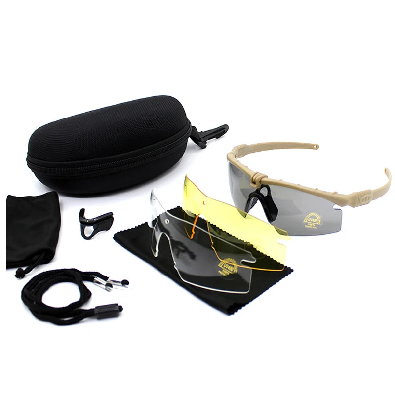 Lunettes Tactiques Militaires UV400 – Lunettes de Protection Anti-Choc – Pour Tir, Chasse, Airsoft, Cyclisme & Sports Outdoor - BLACKBEARD OUTDOOR INDUSTRIES