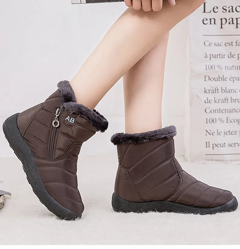 Bottines Hiver Femme Fourrées & Imperméables – Chaussures Chaudes à Talon Plat – Style Élégant & Confort – Neige / Froid - BLACKBEARD OUTDOOR INDUSTRIES