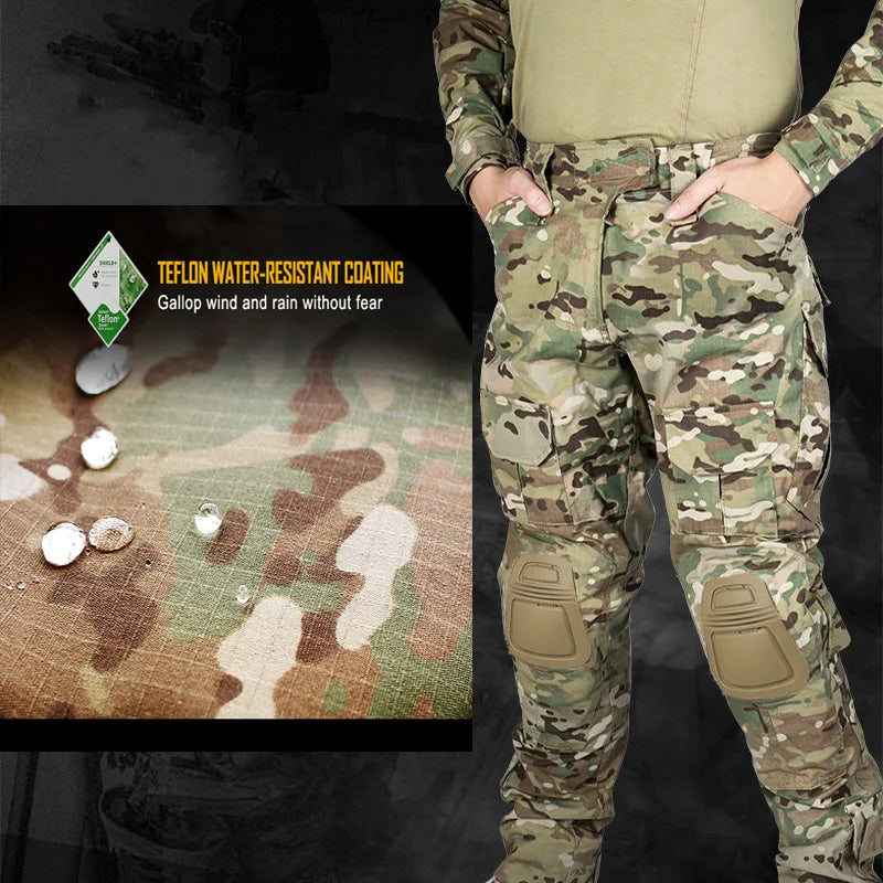 Pantalon Cargo Tactique Camouflage Multicam avec Genouillères – Homme/Femme - BLACKBEARD OUTDOOR INDUSTRIES