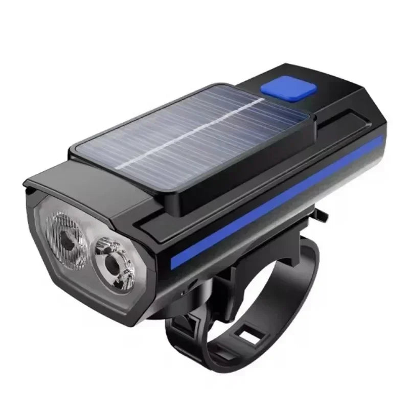 phare avant de vélo solaire a éclairage double faisceau avec avertisseur sonore Ma boutique