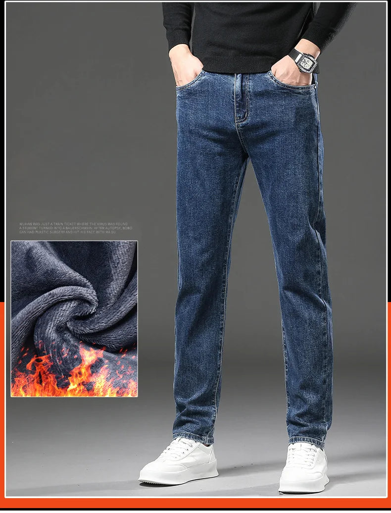 Jeans d'Hiver pour Homme - Coupe Slim Droite, Élastiques, Fleece Intérieur Chaud BLACKBEARD OUTDOOR INDUSTRIES