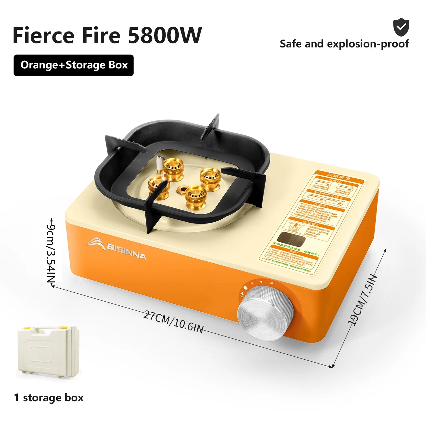 Réchaud à Gaz Camping BISINNA 5800W – Brûleur Portable Puissant pour Pique-nique, Randonnée et Trekking - BLACKBEARD OUTDOOR INDUSTRIES