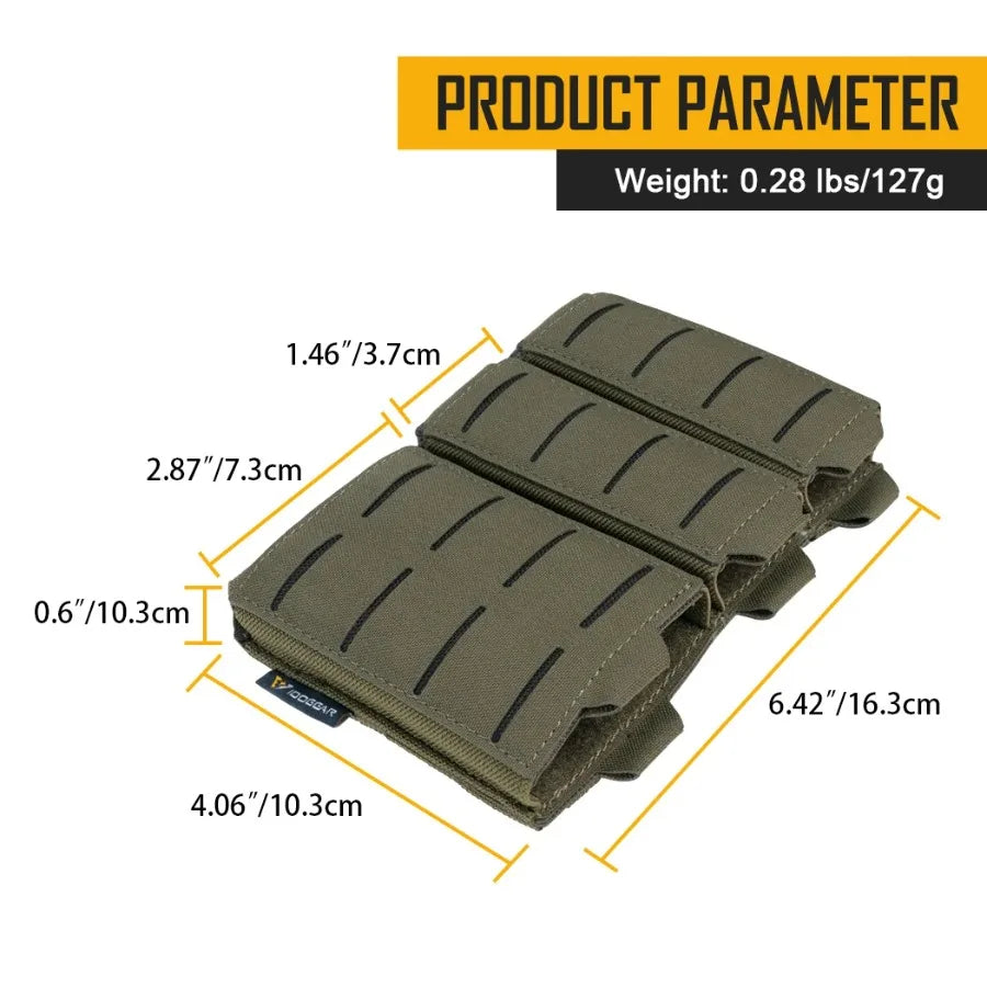 IDOGEAR Poche Tactique LSR 556 Triple Mag Carrier MOLLE - Poche à Munitions Découpée au Laser BLACKBEARD OUTDOOR INDUSTRIES