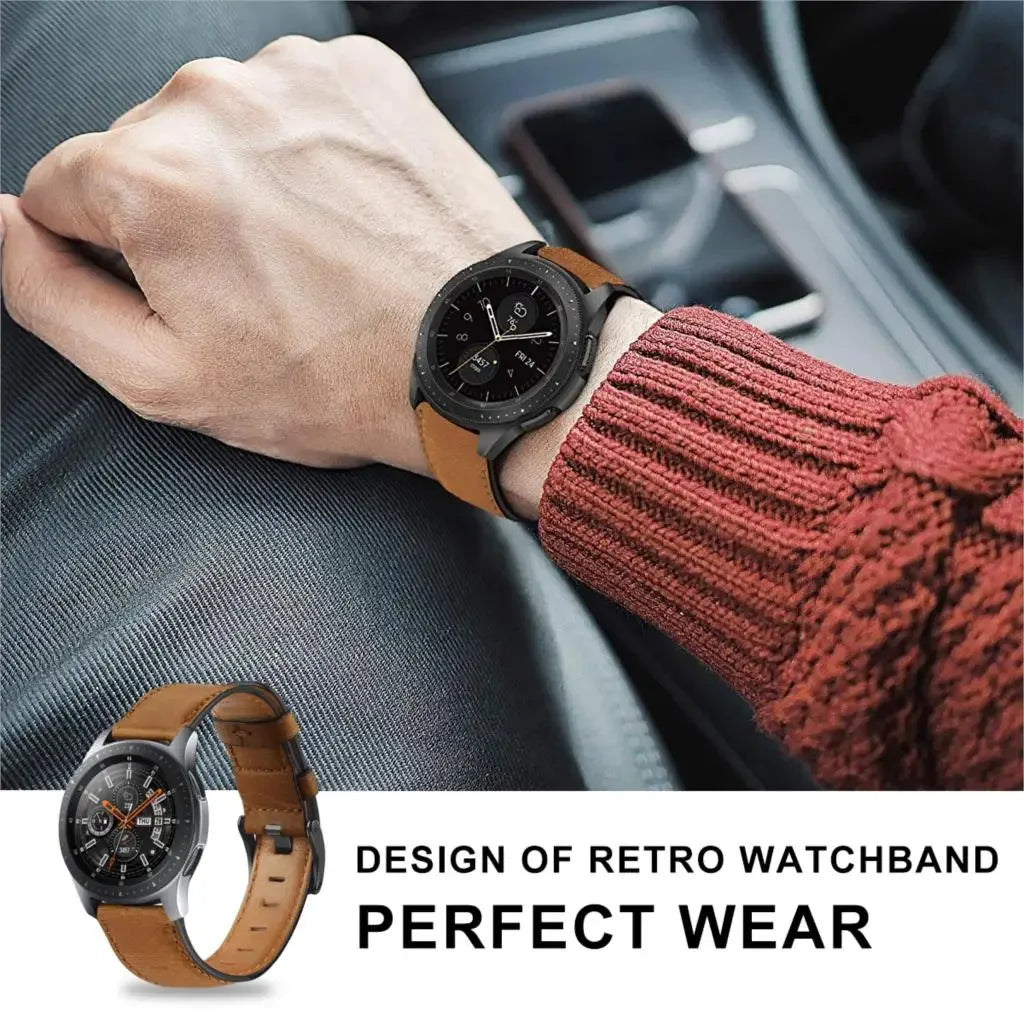 Bracelet en Cuir Rétro pour Montres Samsung Galaxy, Huawei, Amazfit et Plus - 20mm / 22mm BLACKBEARD OUTDOOR INDUSTRIES