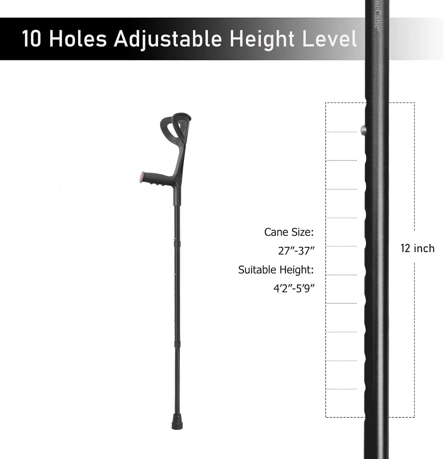 Canne Pliable Télescopique avec LED – Béquille Antidérapante Légère pour Seniors Ma boutique