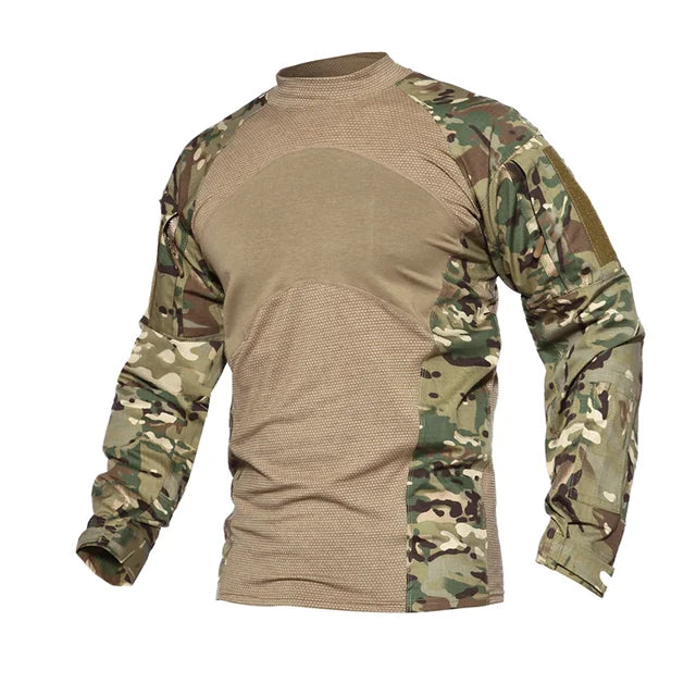T-shirt Tactique Homme – Camouflage, Manches Longues, Idéal pour le Combat, Airsoft, Paintball, Chasse - BLACKBEARD OUTDOOR INDUSTRIES