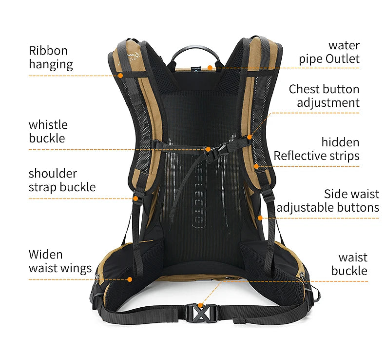 Sac à Dos de Randonnée 35L – Imperméable avec Housse de Pluie Intégrée | Mixte Homme/Femme - BLACKBEARD OUTDOOR INDUSTRIES