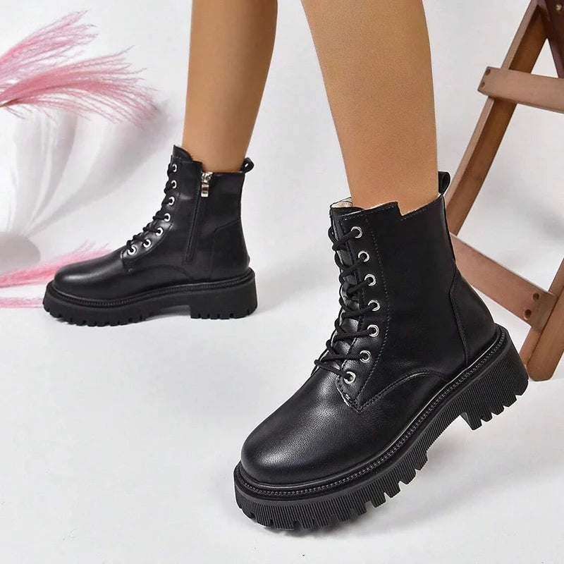 Bottines Chaudes Femme – Zip & Lacets | Confort, Mode & Plateforme – Taille 35 à 43 - BLACKBEARD OUTDOOR INDUSTRIES