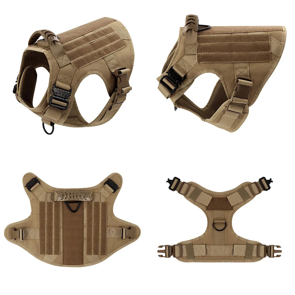 Harnais Tactique PETRAVEL pour Grand Chien – Ensemble Harnais + Collier + Laisse avec Système MOLLE Ma boutique