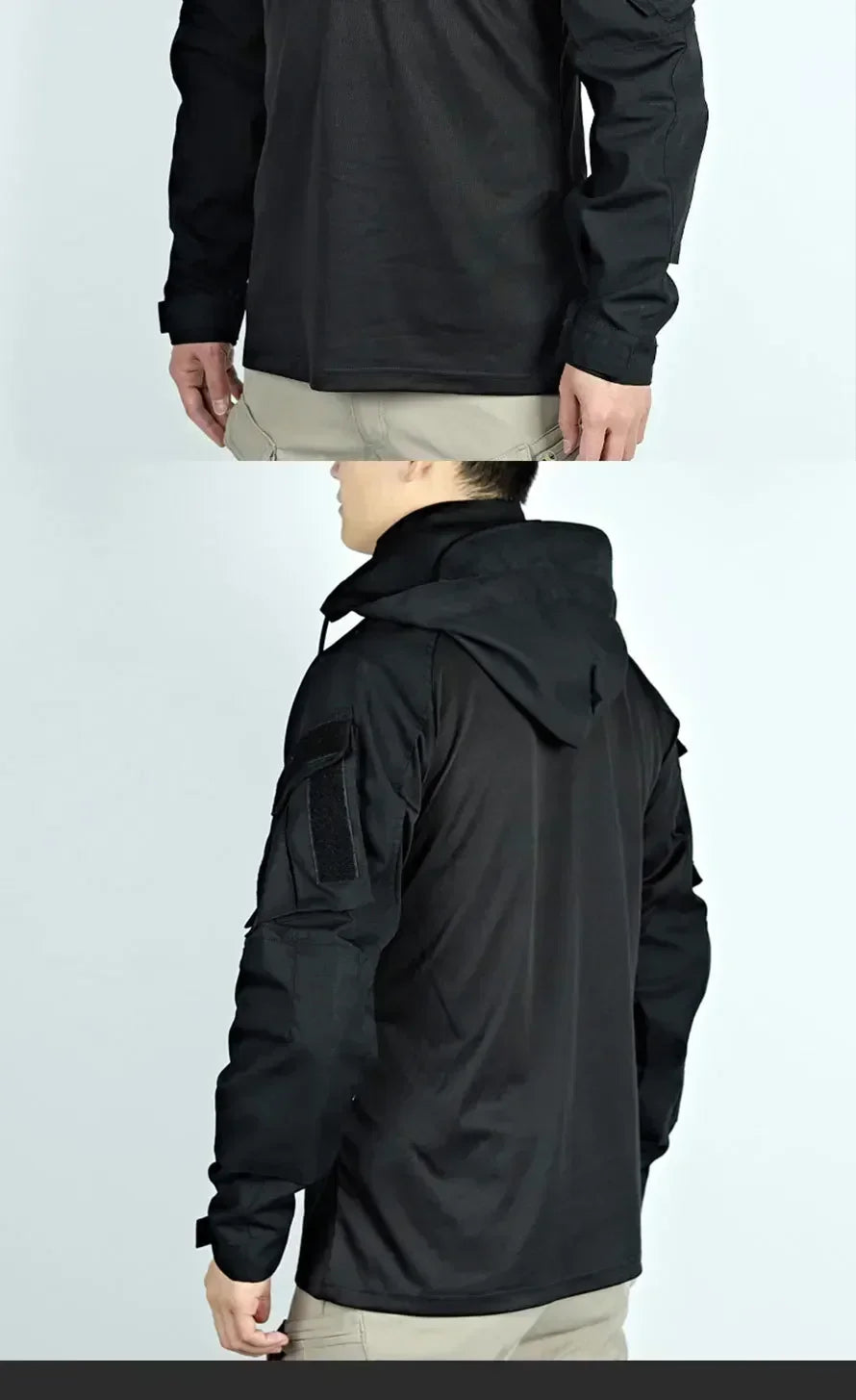 Chemise tactique unisexe manches longues – T-shirt respirant à capuche camouflage pour chasse, entraînement et paintball - BLACKBEARD OUTDOOR INDUSTRIES