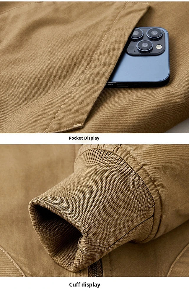 Veste d'Hiver Homme – Bombardier avec Doublure en Laine, Veste à Col Roulé, Manteau en Coton Chaud et Douillet – Parfaite pour les Voyages et le Travail BLACKBEARD OUTDOOR INDUSTRIES