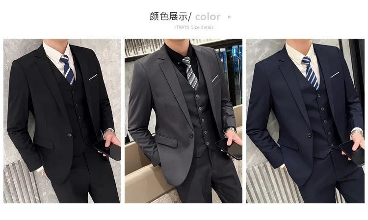 Costume Homme 3 Pièces - Élégant et Classique, Idéal pour Mariage et Événements Formels - Taille S-6XL BLACKBEARD OUTDOOR INDUSTRIES