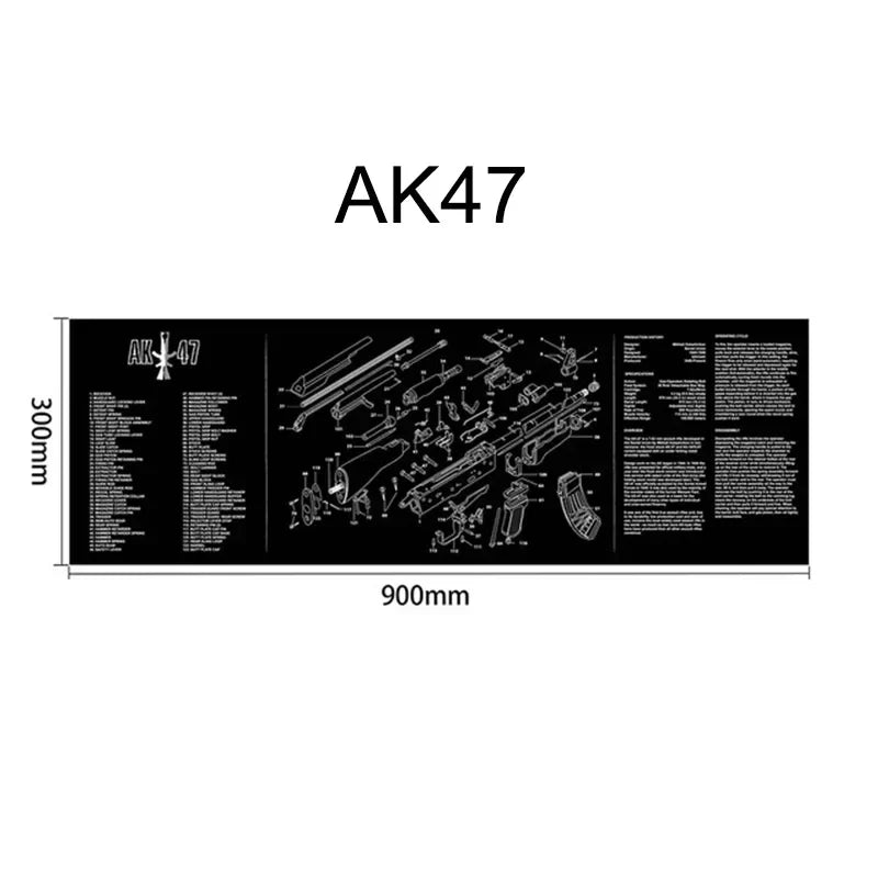 Tapis de Nettoyage pour Arme | Tapis Souris Multi-Armes – AR15, AK47, Remington 870, Glock, CZ75, P226, 1911… - BLACKBEARD OUTDOOR INDUSTRIES
