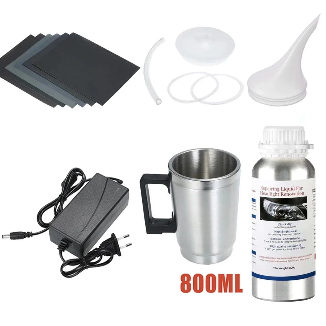 Kit de Polissage pour Phares de Voiture 800ML – Rénovation & Réparation de Phare Auto - BLACKBEARD OUTDOOR INDUSTRIES