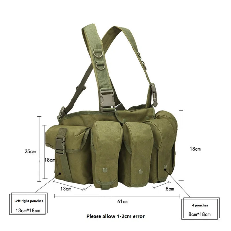 Chest rig Tactique Molle Body Armor – Camouflage Woodland, Porte-Chargeurs et Accessoires de Combat pour Airsoft et Chasse BLACKBEARD OUTDOOR INDUSTRIES
