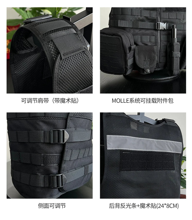 Gilet Tactique de Service Noir - Gilet de Combat Respirant Multifonctionnel pour Patrouille BLACKBEARD OUTDOOR INDUSTRIES
