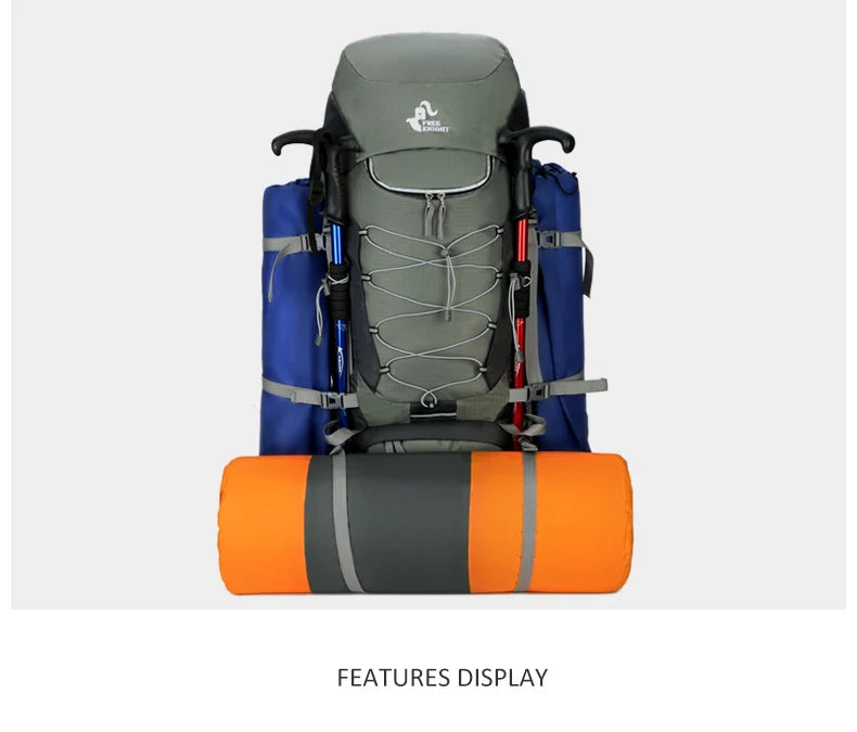 Sac à Dos de Camping 75L - Avec Housse de Pluie - Randonnée, Escalade, Trekking - Unisexe - BLACKBEARD OUTDOOR INDUSTRIES