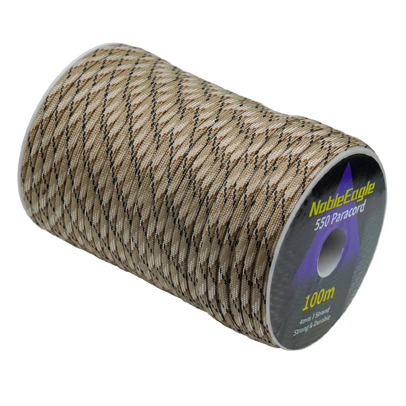 Corde Paracorde Militaire 550 – 100M / 50M / 31M – 7 Brins – 4 mm – Corde de Parachute pour Extérieur, Survie, Bricolage, Camping, Bracelet, Ligne de Tente - BLACKBEARD OUTDOOR INDUSTRIES