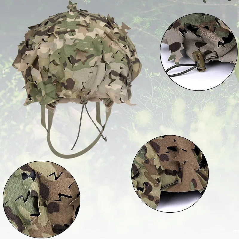 Housse de Casque Airsoft 3D Camo avec Découpe Laser en Forme de Feuilles Ma boutique