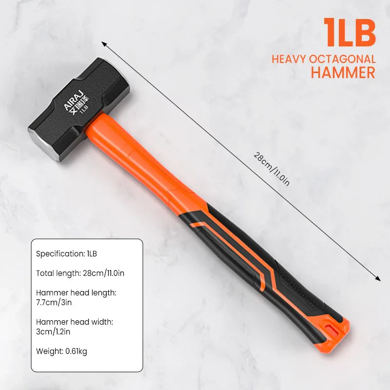 Marteau AIRAJ Octogonale – Marteau lourd pour mur avec manche en caoutchouc antidérapant - BLACKBEARD OUTDOOR INDUSTRIES