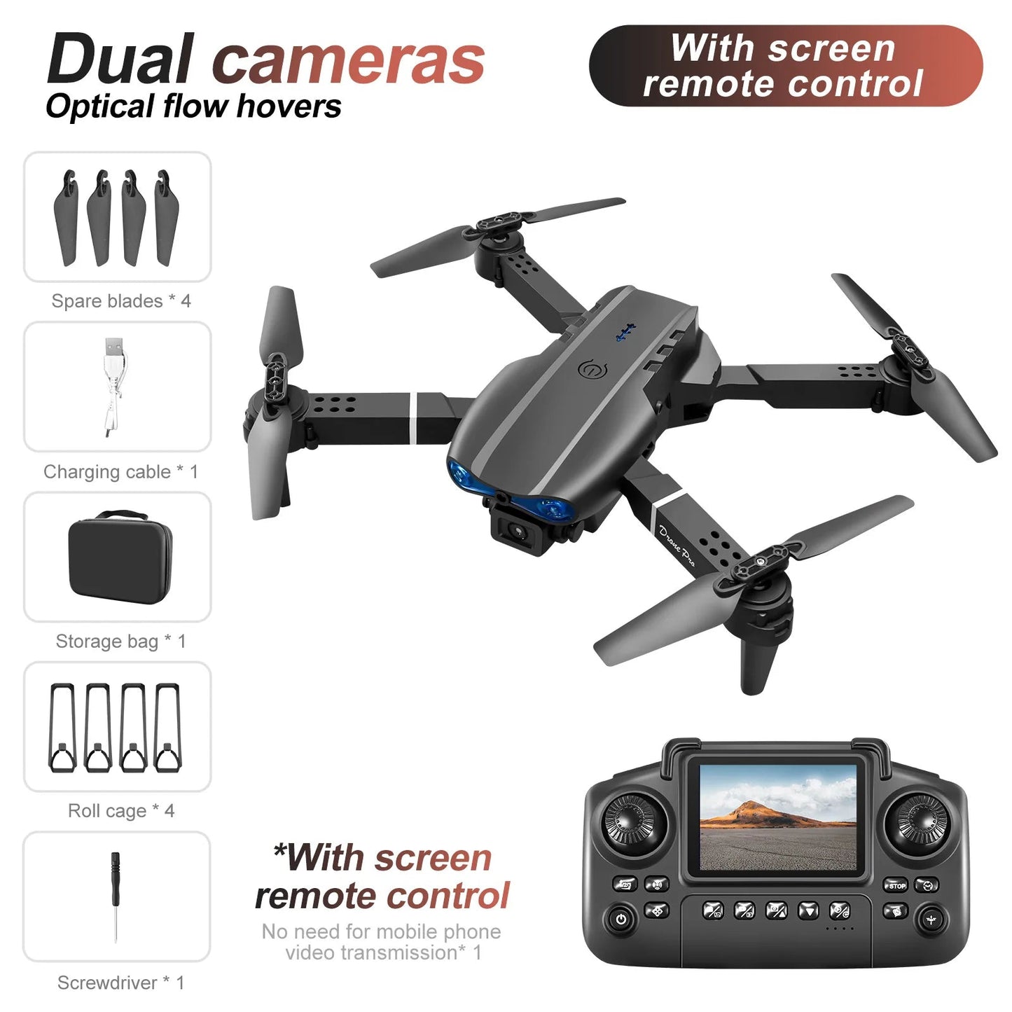 drone mini Black E88 E99 double caméras 4K HD Ma boutique