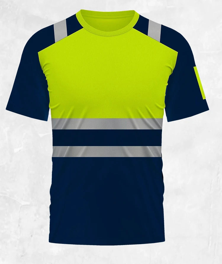 T-shirt de Sécurité Haute Visibilité – Été Respirant & Séchage Rapide Manches Courtes | Tissu Réfléchissant | Polyester Léger | Tailles L à XXXL - BLACKBEARD OUTDOOR INDUSTRIES