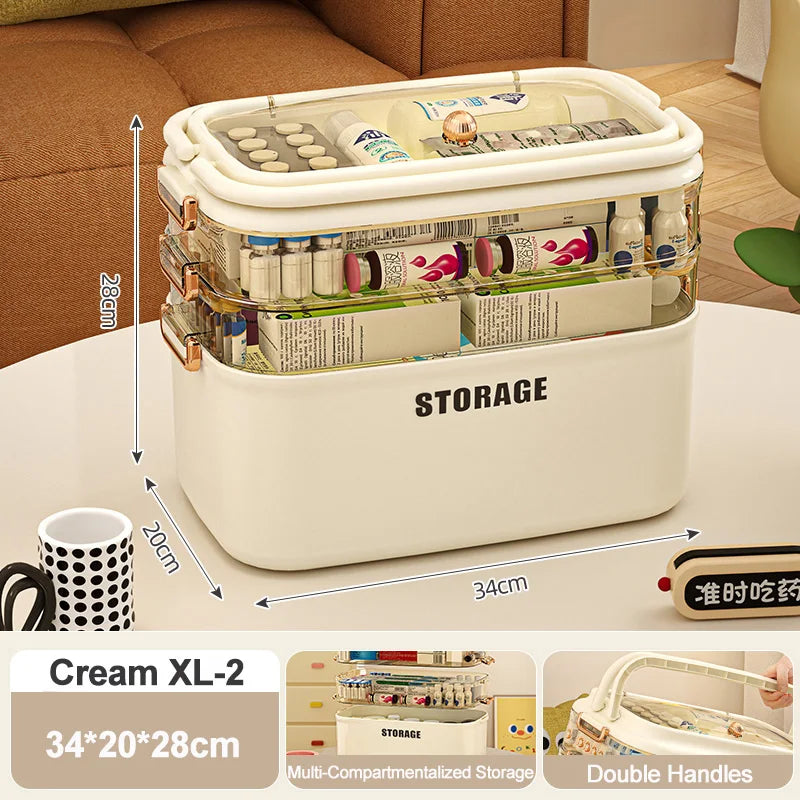 Organisateur Médical Familial Portable – Boîte de Rangement 3/4 Couches Grande Capacité Ma boutique