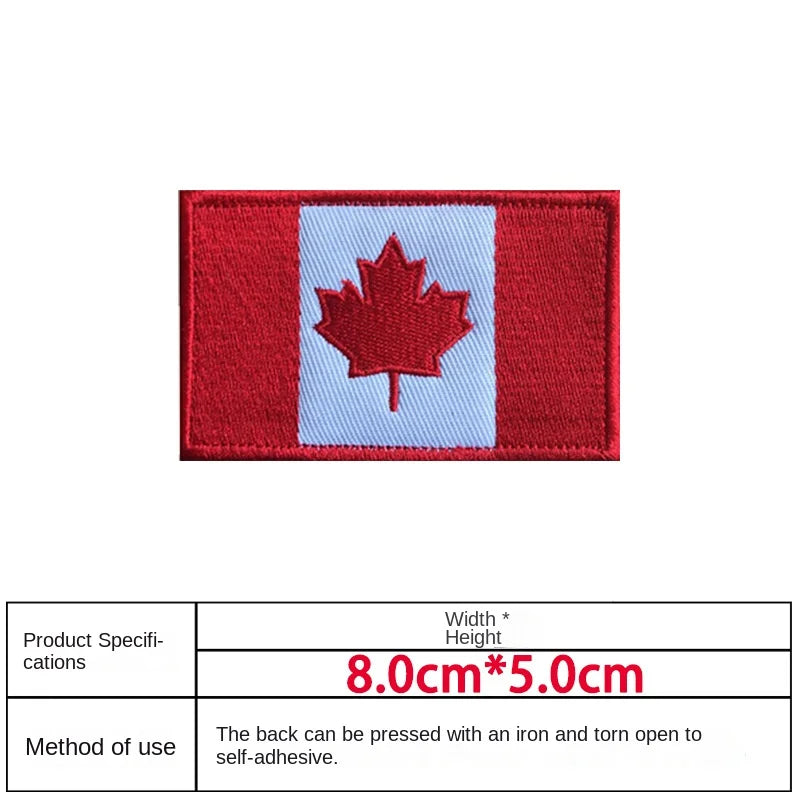 Patch Drapeau Canada – Brodé avec Velcro ou à Coudre - BLACKBEARD OUTDOOR INDUSTRIES