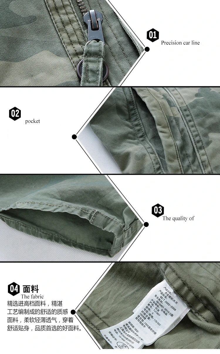 Veste Homme M65 Denim Rétro – Cargo Multi Poches – Style Militaire Outdoor Casual - BLACKBEARD OUTDOOR INDUSTRIES