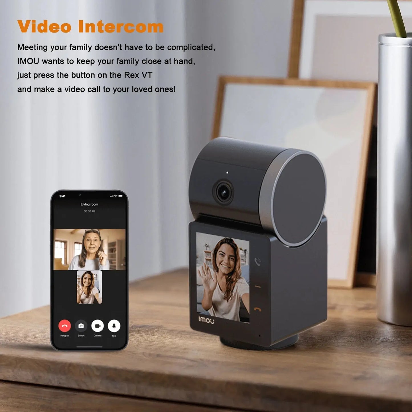 Caméra de Surveillance Intérieure IMOU REX VT – 5MP 3K avec Écran Sécurité 2,4", Détection Humaine & Animale, Audio Bidirectionnel et Vision 360° Ma boutique