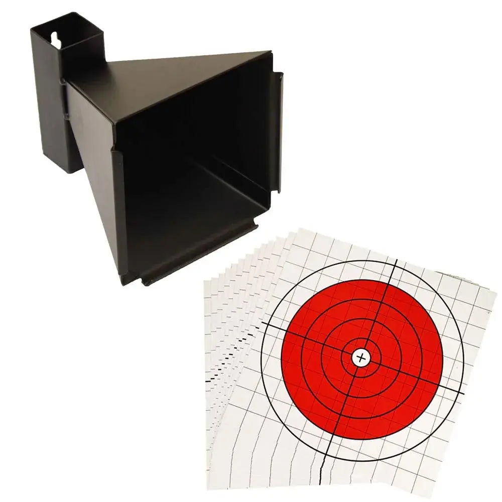 Cible Piège à Billes Noire en Forme d’Entonnoir avec Cibles en Papier – Collecteur de Billes pour Airsoft et Pistolet à Plombs Ma boutique