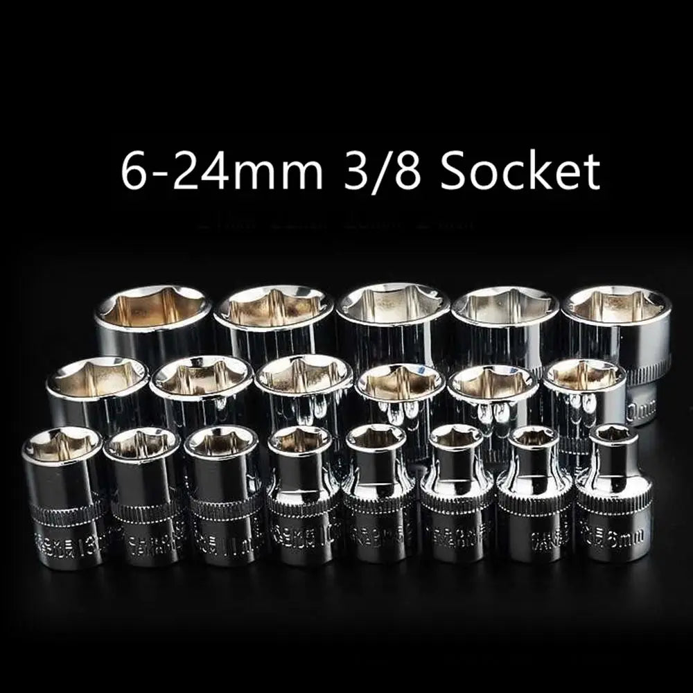 Douille Carrée 6–24 mm — Embout 3/8" pour Clé à Cliquet ou Clé à Chocs - BLACKBEARD OUTDOOR INDUSTRIES