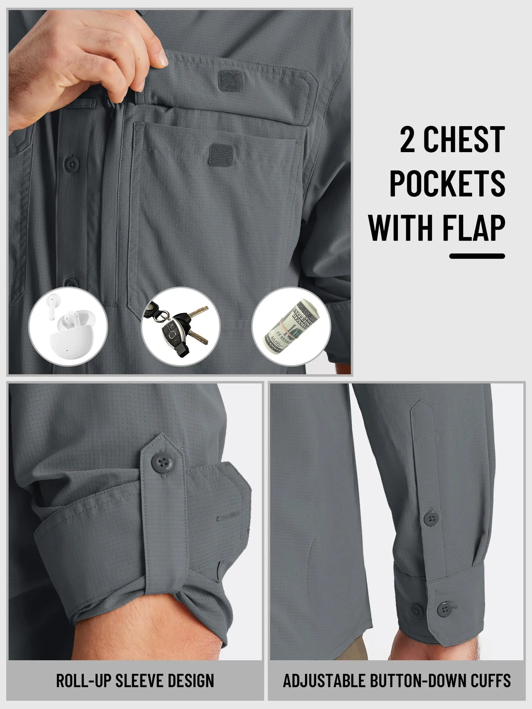 Chemise Tactique Homme TACVASEN ST144 – UPF 50+ Manches Longues | Séchage Rapide | Respirante | Multi-poches - BLACKBEARD OUTDOOR INDUSTRIES