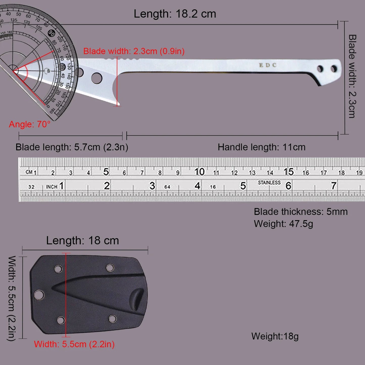 Couteau de Poche 2024 – Couteau de Chasse, Couteau de Pêche en Acier Inoxydable 440C, Lame Monobloc + Étui K, Outil EDC pour Camping et Activités de Plein Air - BLACKBEARD OUTDOOR INDUSTRIES