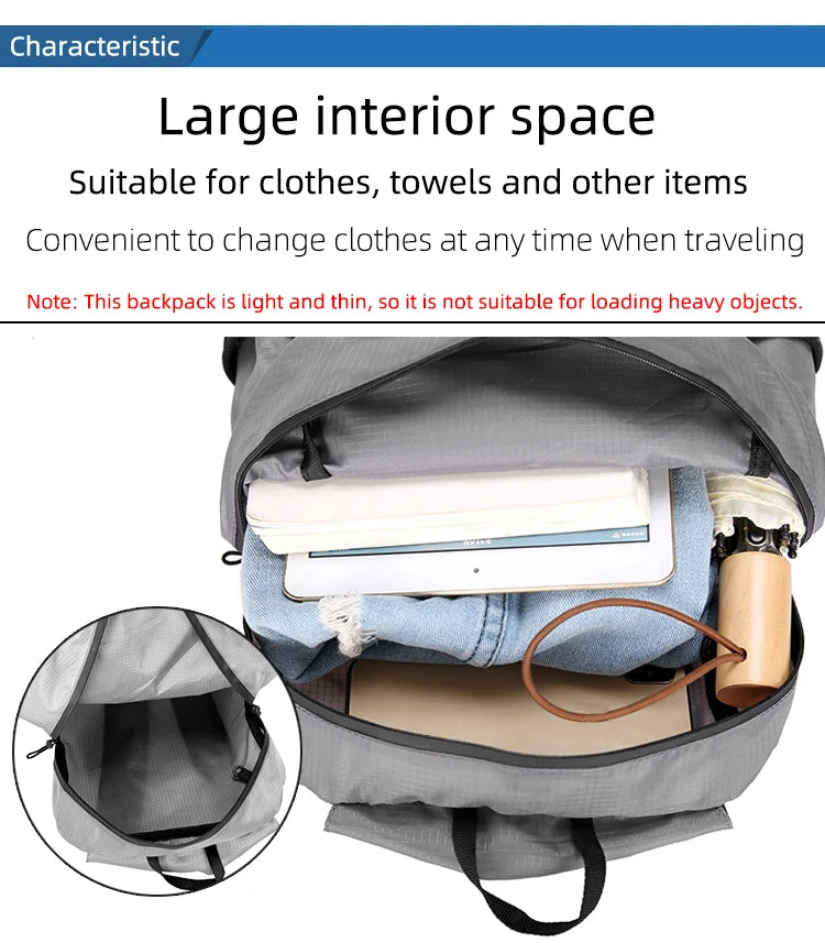 Sac à Dos Pliable 18L Ultra-Léger – Sac de Voyage, Randonnée, Cyclisme et Escalade - BLACKBEARD OUTDOOR INDUSTRIES