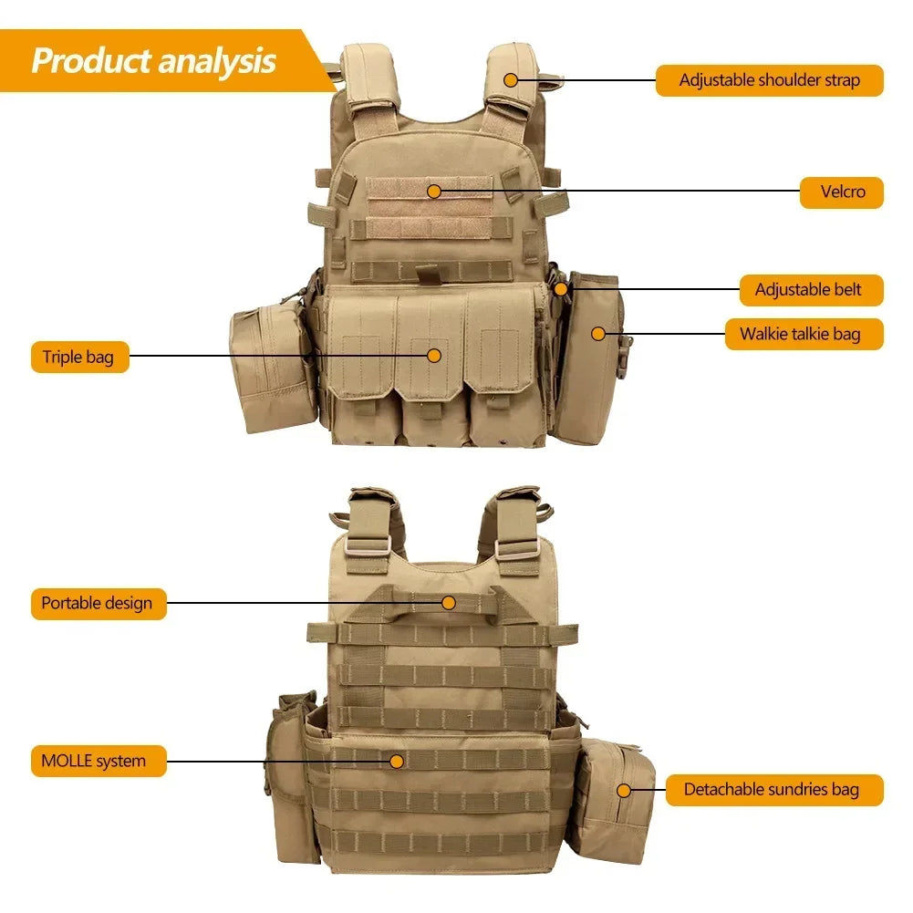 Gilet Tactique Militaire 6094 – Airsoft, Chasse, Armée, Wargame - BLACKBEARD OUTDOOR INDUSTRIES