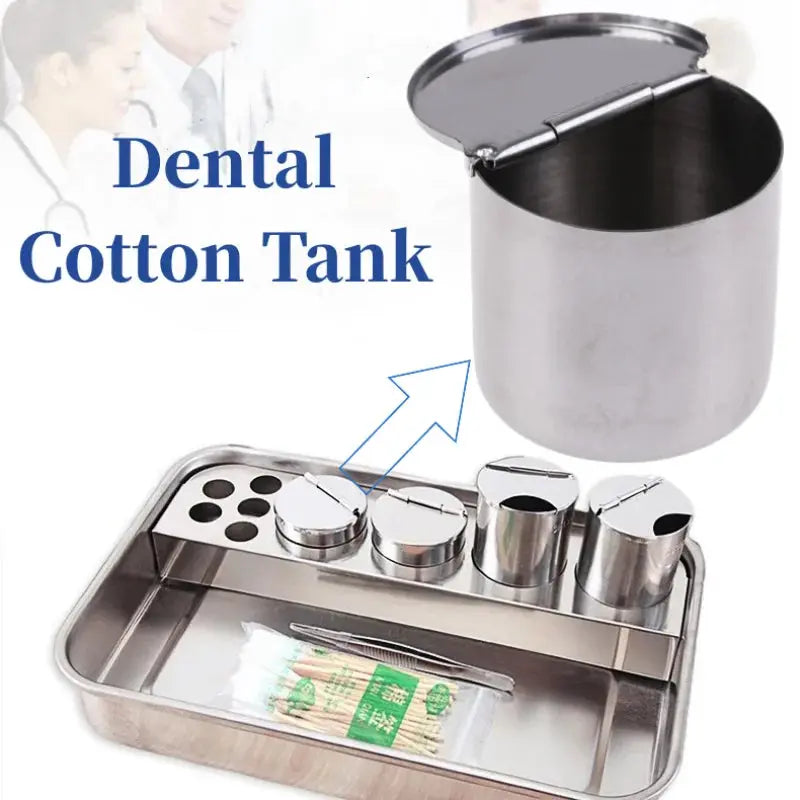 1 pc Boîte à Coton Dentaire Semi-ouverte – Récipient en Acier Inoxydable pour Boules de Coton, Alcool et Gaze Ma boutique