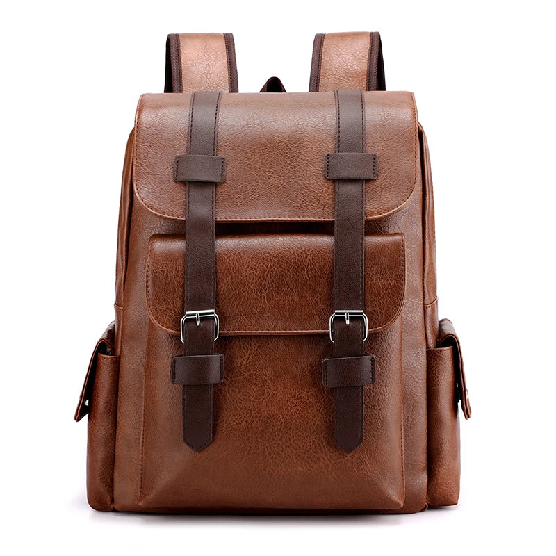 Sac à Dos Homme en Cuir PU – Élégant & Fonctionnel | Ordinateur Portable & École | 20–35L - BLACKBEARD OUTDOOR INDUSTRIES