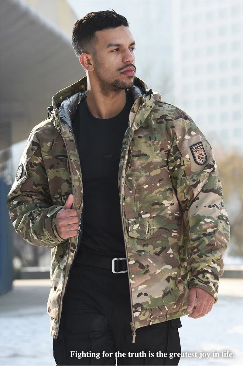 Ensemble d’Hiver Chasse Outdoor – Veste et Pantalon Camouflage Épais, Chauds, Imperméables, Uniforme Tactique Résistant à l’Usure - BLACKBEARD OUTDOOR INDUSTRIES