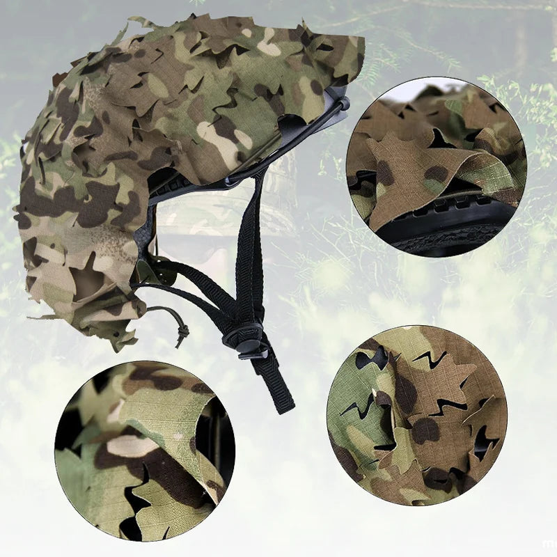 Housse de Casque Airsoft 3D Camo avec Découpe Laser en Forme de Feuilles Ma boutique