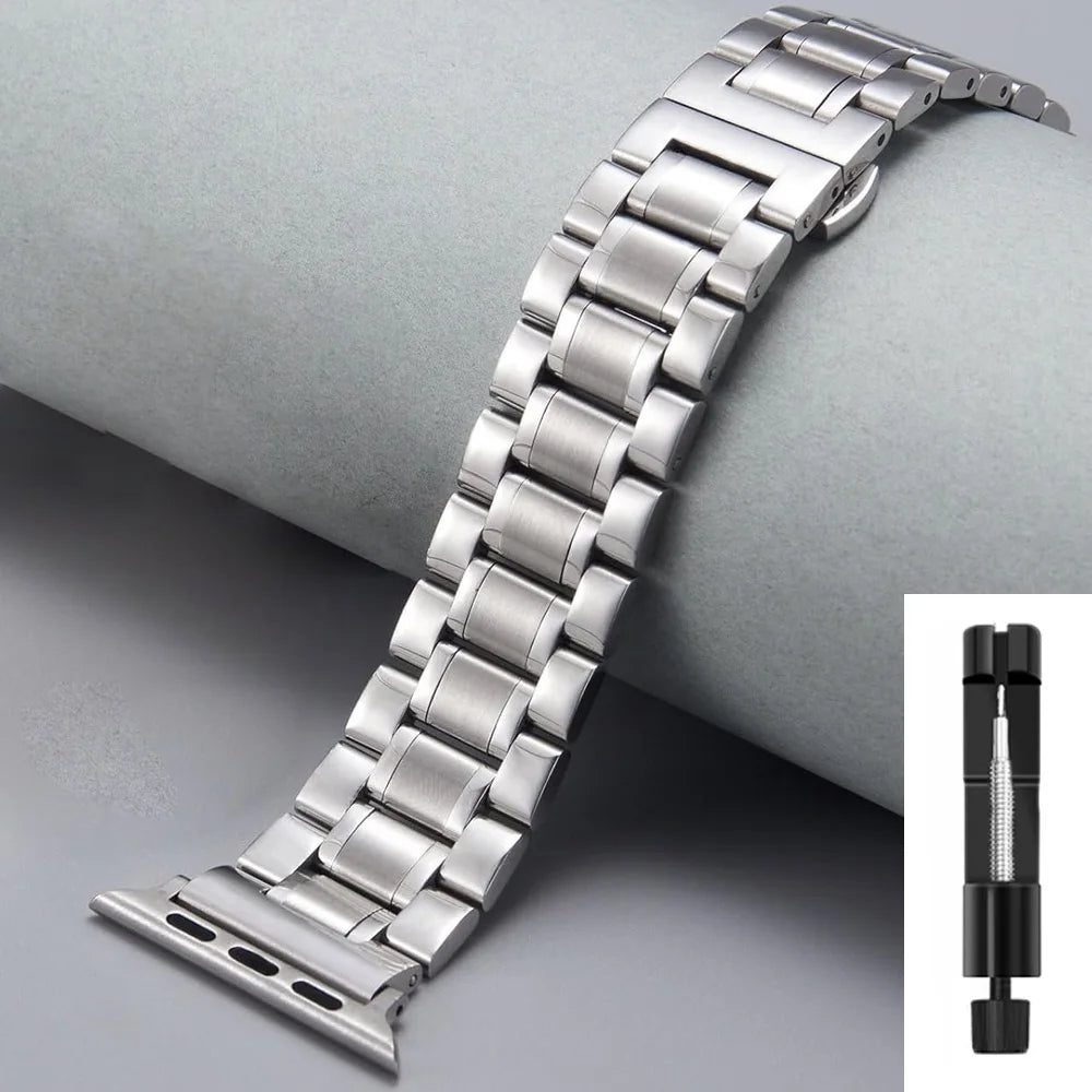 Bracelet en Acier Inoxydable pour Apple Watch – Bandes Métalliques pour iWatch Ultra / Series 10/9/8/7/6/5/4/3/SE BLACKBEARD OUTDOOR INDUSTRIES