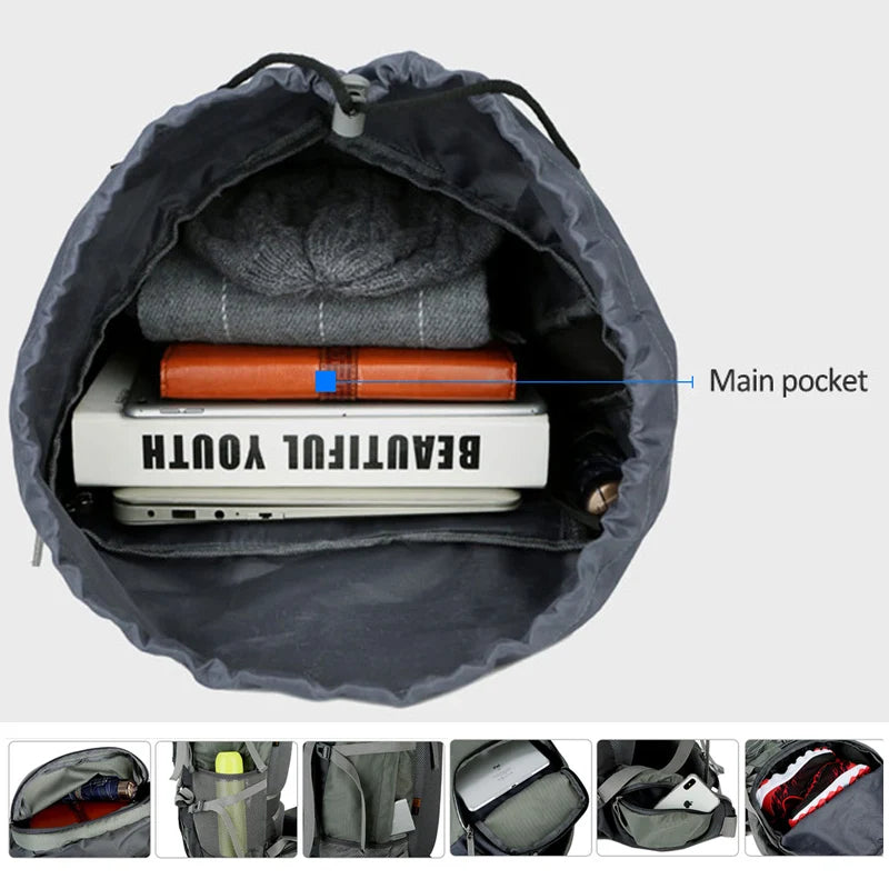 Sac à Dos de Camping 75L - Avec Housse de Pluie - Randonnée, Escalade, Trekking - Unisexe - BLACKBEARD OUTDOOR INDUSTRIES