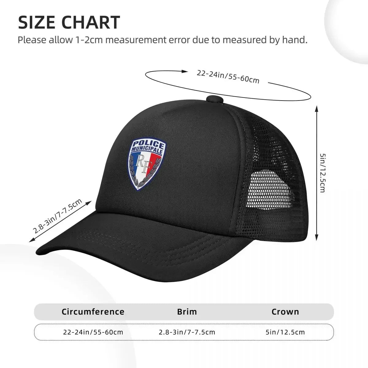 Casquette Mesh Insigne Police Municipale Française – Snapback Unisexe - BLACKBEARD OUTDOOR INDUSTRIES