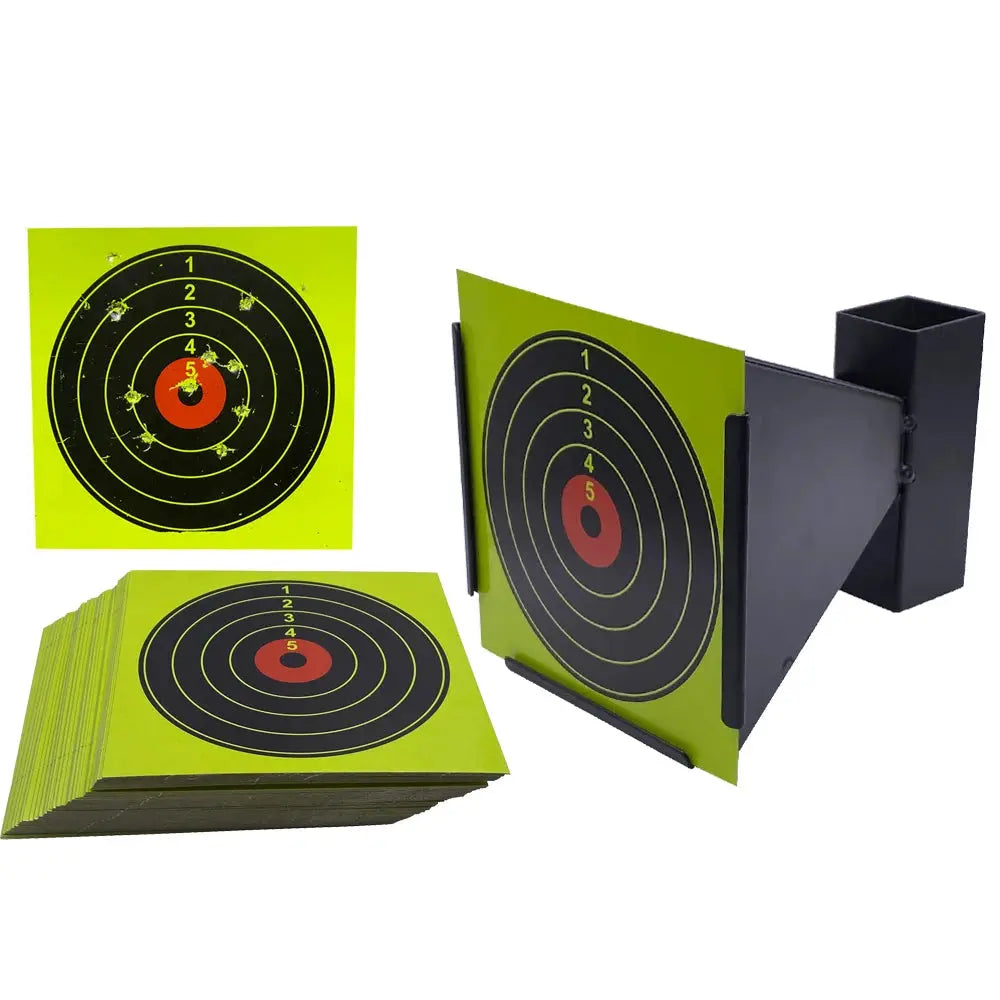 Cible Piège à Billes Noire en Forme d’Entonnoir avec Cibles en Papier – Collecteur de Billes pour Airsoft et Pistolet à Plombs Ma boutique
