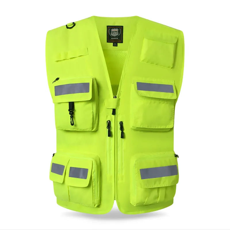 Gilet de Sécurité Réfléchissant Haute Visibilité - Veste de Travail Fluorescente pour Motocyclistes - BLACKBEARD OUTDOOR INDUSTRIES