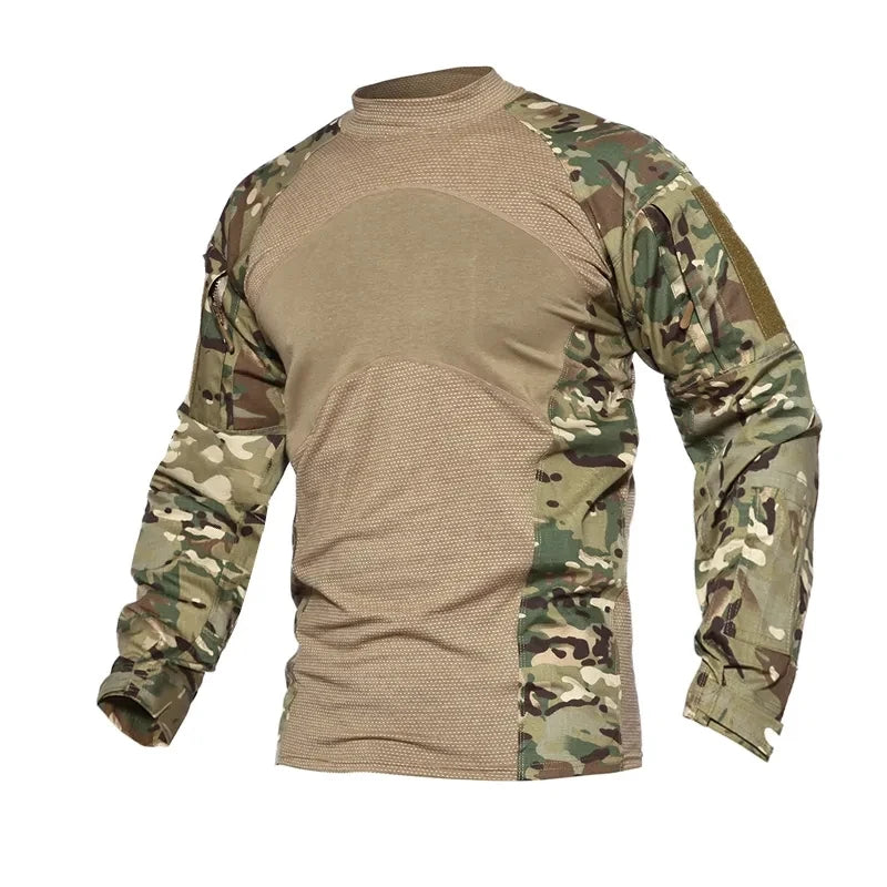 T-shirt Tactique Homme – Camouflage, Manches Longues, Idéal pour le Combat, Airsoft, Paintball, Chasse - BLACKBEARD OUTDOOR INDUSTRIES