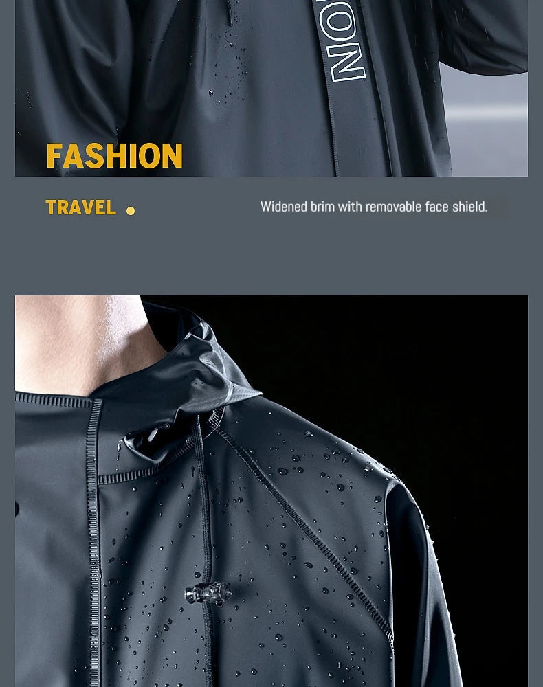 Set de Poncho de Pluie Séparé avec Pantalons - Ensemble Complet Résistant aux Tempêtes, Imperméable, Réfléchissant BLACKBEARD OUTDOOR INDUSTRIES