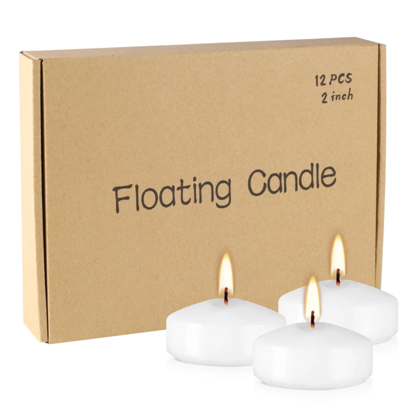 Ensemble de 12 Bougies Flottantes Blanches - 2 Pouces, 5-6 Heures de Temps de Brûlage, Bougies Romantiques et Polyvalentes pour Soirées, Mariages, Spa et Décorations - BLACKBEARD OUTDOOR INDUSTRIES