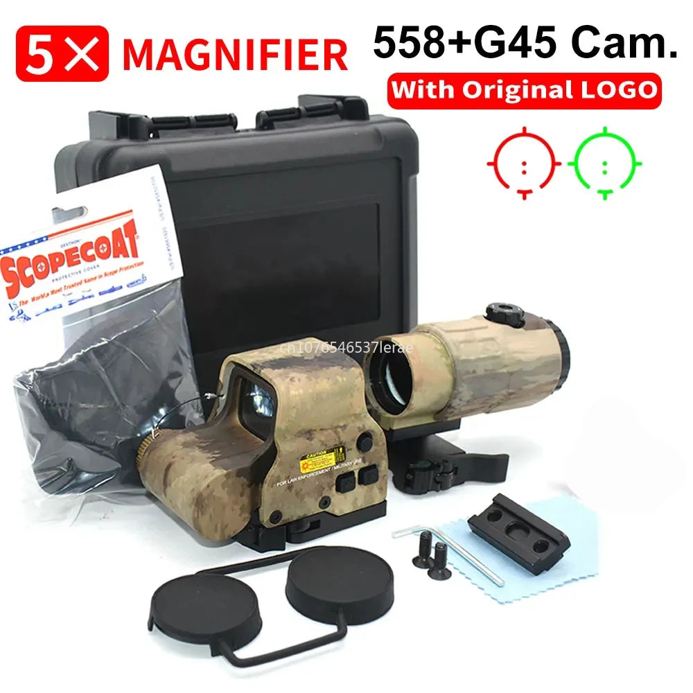 Viseur Holographique 558 avec Magnificateur G33/G43 3X ou G45 5X – Lunette Tactique pour Rail 20 mm – Airsoft, Chasse, Tir Ma boutique