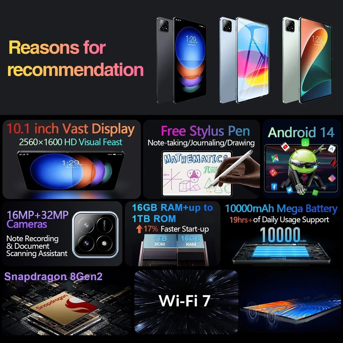 Original Pad 6 Pro — Tablette Android 14, Snapdragon 8 Gen2, 10.1" Full HD 120Hz Ma boutique